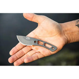 TOPS Backup Knife TBKP02 5 Inch Tungsten Cerakote Blade One Piece Skeletonized Handle For EDC Survival - Fast Access by TOPS