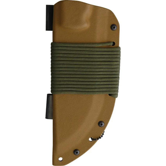 TOPS Tom Brown Tracker Knife Tan Sawback 1095HC Full Tang Survival Knife For Outdoorsmen - Rugged Field Performance by TOPS