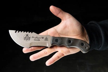 Tom Brown Tracker T2 Knife by TOPS, Tan 1095 Carbon Steel Sawback Full Tang with Kydex Sheath for Bushcraft Enthusiasts by Black Country Outdoor