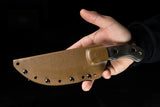 Tom Brown Tracker T2 Knife by TOPS, Tan 1095 Carbon Steel Sawback Full Tang with Kydex Sheath for Bushcraft Enthusiasts by Black Country Outdoor