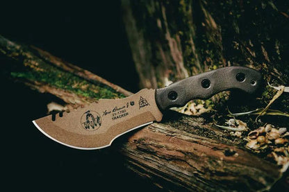 Tom Brown Tracker T2 Knife by TOPS, Tan 1095 Carbon Steel Sawback Full Tang with Kydex Sheath for Bushcraft Enthusiasts by Black Country Outdoor