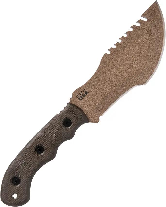 Tom Brown Tracker T2 Knife by TOPS, Tan 1095 Carbon Steel Sawback Full Tang with Kydex Sheath for Bushcraft Enthusiasts by Black Country Outdoor