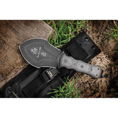 TOPS Tracker Digger 1095HC Survival Knife Full Tang Glass Breaker MOLLE Sheath for Outdoor Bushcraft by Black Country Outdoor