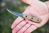 TOPS Tick Fixed Blade Knife TCK01 - 3 Inch Upswept 1095HC Blade For EDC Outdoors With Tan G10 Handle by TOPS