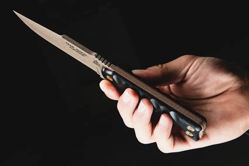 TOPS Team Jackal Survivor TMJK5S Fixed Blade Knife for Survivalists Thumb Jimping 5 Inch 1095 Steel Full Tang G10 Handle by Black Country Outdoor