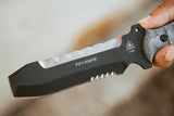 Tops Pry Knife Heavy Duty Utility For Outdoor Survivalists With Partially Serrated Blade And Pry Bar Tip by Black Country Outdoor