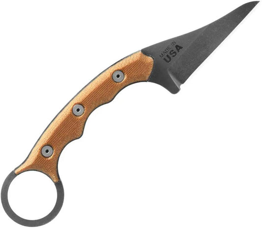 TOPS Poker Fixed Blade Knife TPKR-03 - Acid Rain Finish 1095HC Blade For Outdoors by TOPS