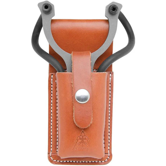 TOPS Sling Shot TSLI-01 - Survival Slingshot With 1095 Steel, Micarta Handle, Leather Sheath by TOPS