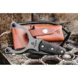 TOPS Sling Shot TSLI-01 - Survival Slingshot With 1095 Steel, Micarta Handle, Leather Sheath by TOPS