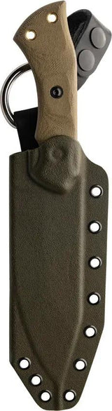 TOPS Tundra Wolf Fixed Blade Knife With 5.75in Black Coated 1095HC Blade Full Tang Green Canvas Micarta For Survivalists by TOPS