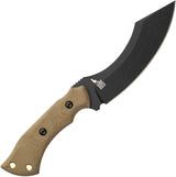 TOPS Tundra Wolf Fixed Blade Knife With 5.75in Black Coated 1095HC Blade Full Tang Green Canvas Micarta For Survivalists by TOPS