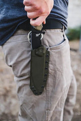 TOPS Tundra Wolf Fixed Blade Knife With 5.75in Black Coated 1095HC Blade Full Tang Green Canvas Micarta For Survivalists by TOPS