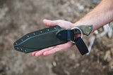 TOPS Tundra Wolf Fixed Blade Knife With 5.75in Black Coated 1095HC Blade Full Tang Green Canvas Micarta For Survivalists by TOPS