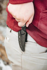 TOPS UTE Knife Utility Tool Edged Full Tang 1095 Steel Black Linen Micarta Kydex Sheath For Outdoors Enthusiasts EDC by Black Country Outdoor