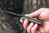 TOPS UTE Knife Utility Tool Edged Full Tang 1095 Steel Black Linen Micarta Kydex Sheath For Outdoors Enthusiasts EDC by Black Country Outdoor