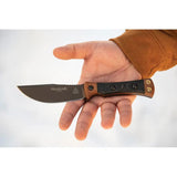 TOPS Woodcraft WC01 Fixed Blade Knife - Rugged Outdoor Knife With 1095HC Blade And Canvas Micarta Handle by TOPS