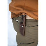 TOPS Woodcraft WC01 Fixed Blade Knife - Rugged Outdoor Knife With 1095HC Blade And Canvas Micarta Handle by TOPS