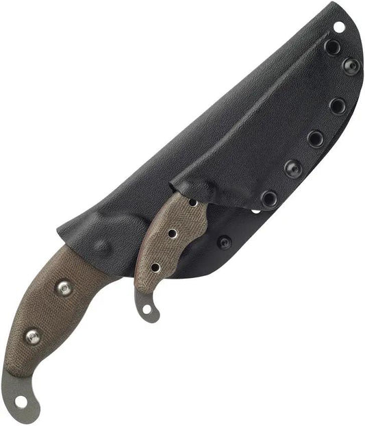 TOPS Wind Runner Piggyback Combo WDRCMB02 - Dual Survival Knives With Full Tang Gray Cerakote Green Canvas Micarta by TOPS