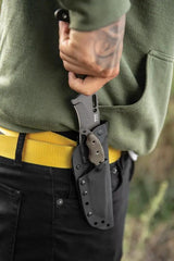 TOPS Wind Runner Piggyback Combo WDRCMB02 - Dual Survival Knives With Full Tang Gray Cerakote Green Canvas Micarta by TOPS