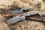 TOPS Wind Runner Piggyback Combo WDRCMB02 - Dual Survival Knives With Full Tang Gray Cerakote Green Canvas Micarta by TOPS