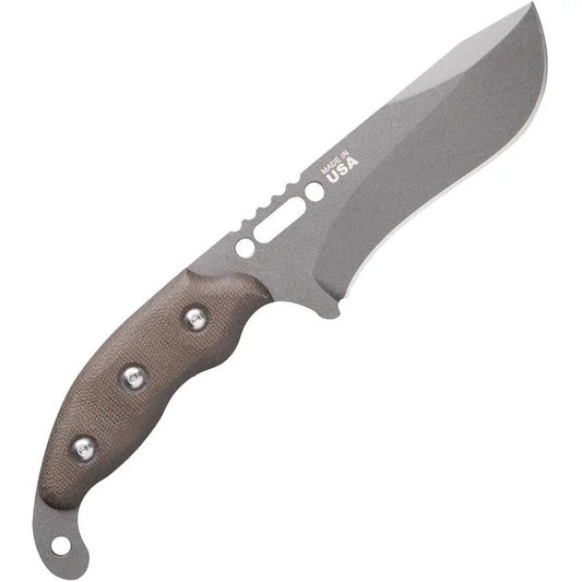 TOPS Wind Runner XL Knife - Elite Tungsten Cerakote 1095HC Full Tang With Green Micarta Handle For Outdoor Enthusiasts by TOPS