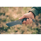 TOPS Wind Runner XL Knife - Elite Tungsten Cerakote 1095HC Full Tang With Green Micarta Handle For Outdoor Enthusiasts by TOPS