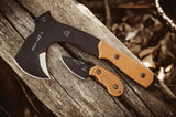 TOPS Wolf Pax 2 Combo WPAX02 Bushcraft Axe Set With Wolf Pup Included - Full Tang 1095 Steel Tan Canvas Micarta Handles by TOPS