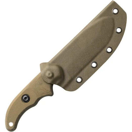 TOPS Wilderness Guide WSG02 Knife - Compact Full Tang 1095HC Blade with Green Canvas Micarta Handle and Kydex Sheath by TOPS