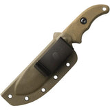 TOPS Wilderness Guide WSG02 Knife - Compact Full Tang 1095HC Blade with Green Canvas Micarta Handle and Kydex Sheath by TOPS