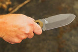 TOPS Wilderness Guide WSG02 Knife - Compact Full Tang 1095HC Blade with Green Canvas Micarta Handle and Kydex Sheath by TOPS