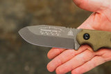 TOPS Wilderness Guide WSG02 Knife - Compact Full Tang 1095HC Blade with Green Canvas Micarta Handle and Kydex Sheath by TOPS