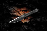 TOPS Zero Dark 30 Knife 1095 High Carbon Steel Full Tang Black Traction Coat Micarta Handles Survival Ready Gear by Black Country Outdoor