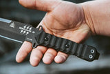 TOPS Zero Dark 30 Knife 1095 High Carbon Steel Full Tang Black Traction Coat Micarta Handles Survival Ready Gear by Black Country Outdoor