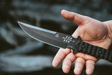 TOPS Zero Dark 30 Knife 1095 High Carbon Steel Full Tang Black Traction Coat Micarta Handles Survival Ready Gear by Black Country Outdoor