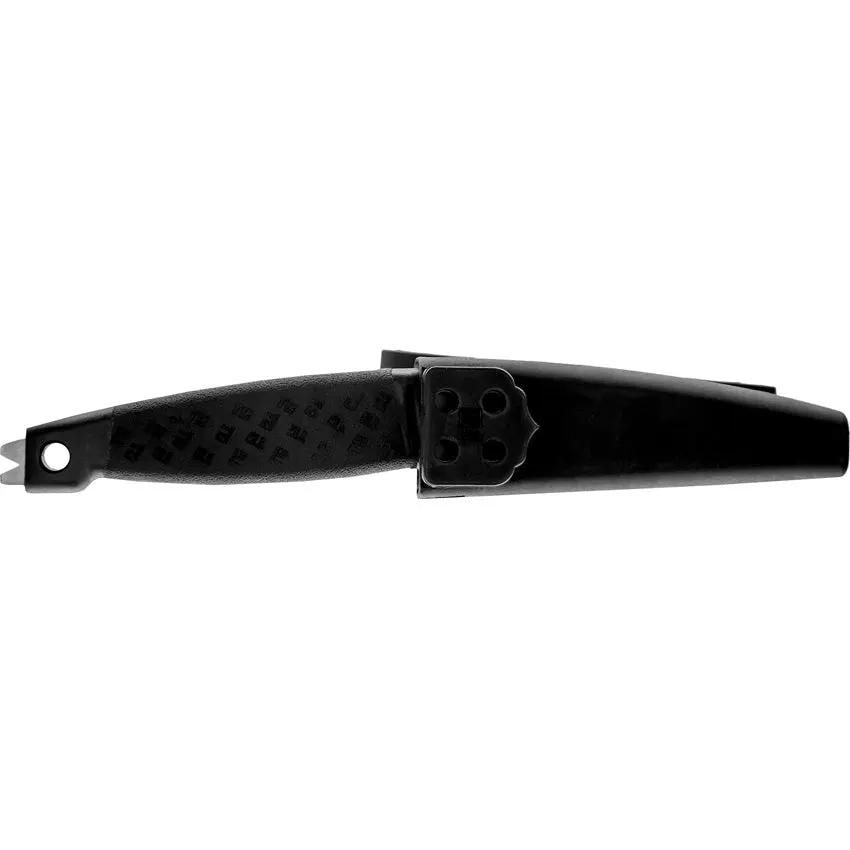Turq Gear Badger Fixed Blade - Satin 4 Inch Modified Tanto Blade Black Rubberized Handle by Turq Gear