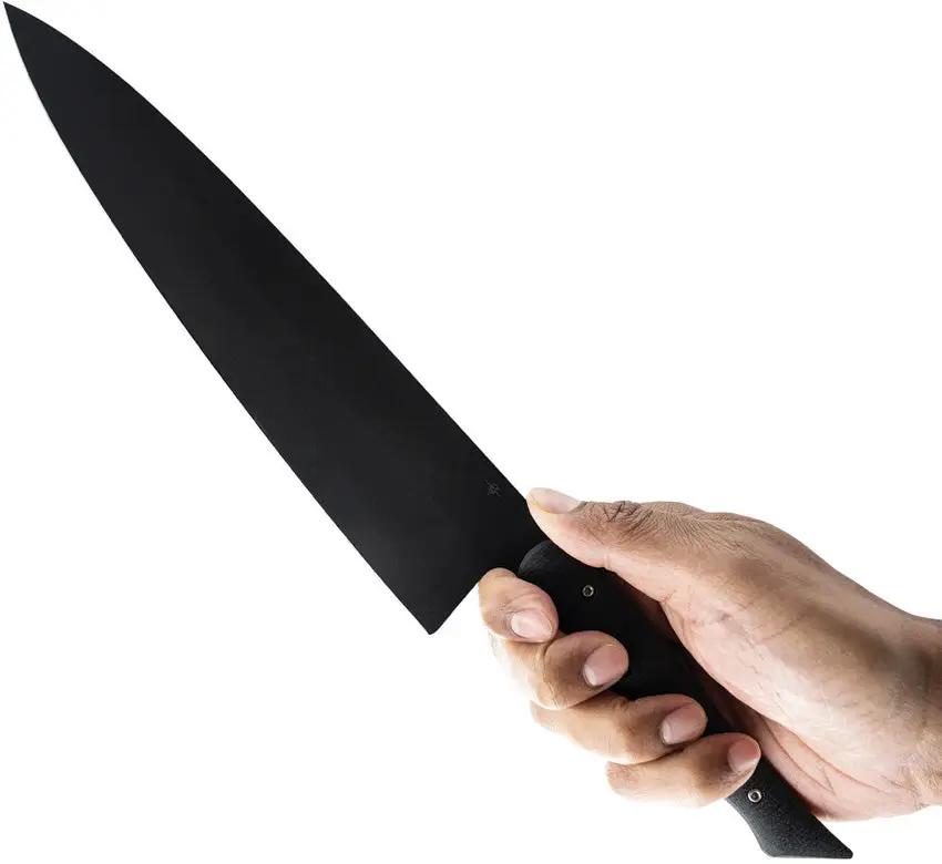 Toor Myers Chef's Knife Black - CPM MagnaCut Blade With Black G10 Handle Full Tang by Toor