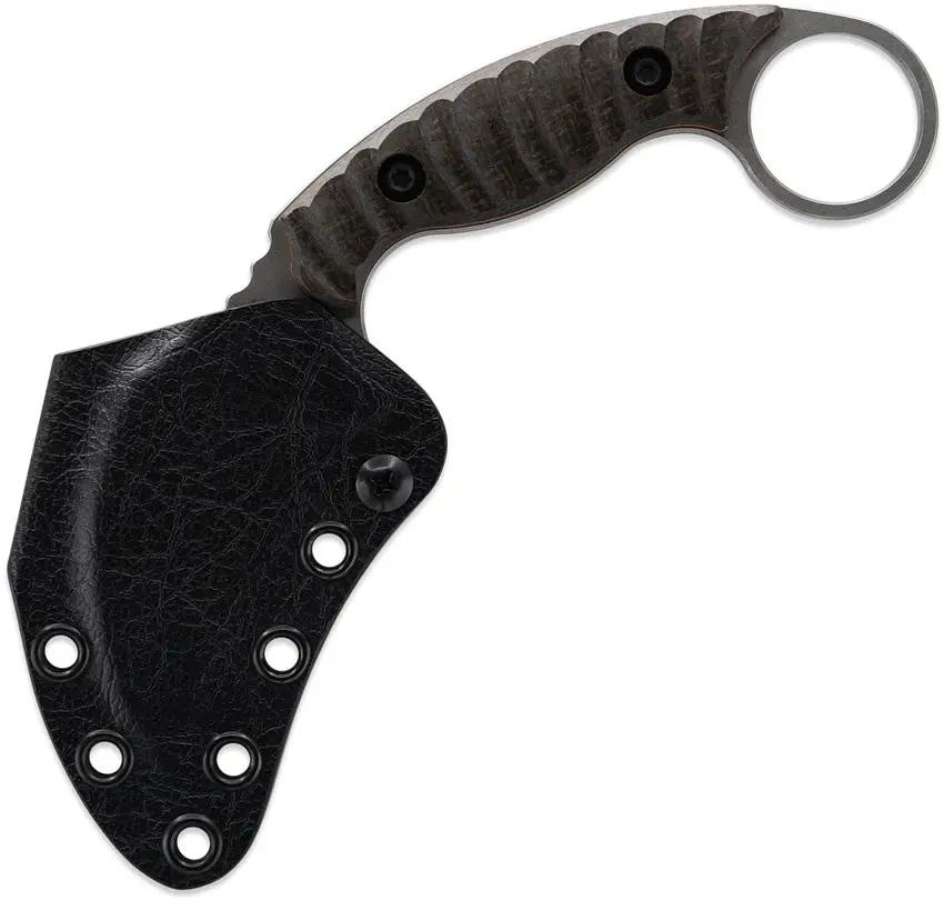 Toor Karsumba R Burlap Knife - CPM-154 Stonewashed Curved Blade Brown Burlap Micarta Handle Full Tang WHL Exclusive by Toor