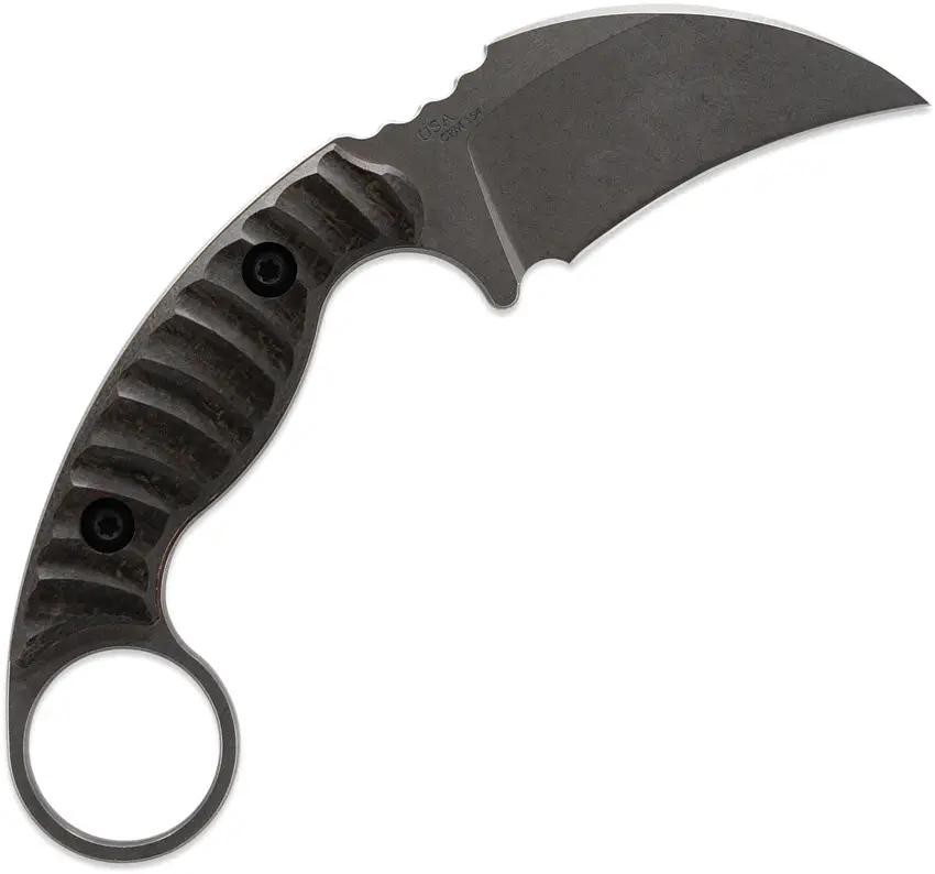 Toor Karsumba R Burlap Knife - CPM-154 Stonewashed Curved Blade Brown Burlap Micarta Handle Full Tang WHL Exclusive by Toor