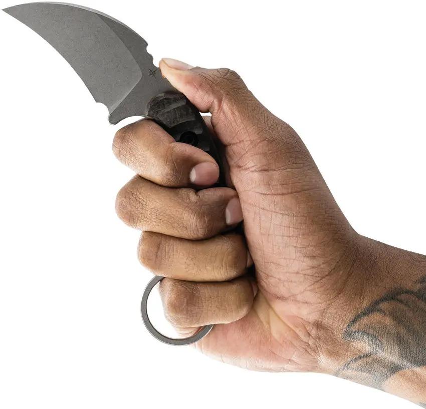 Toor Karsumba R Burlap Knife - CPM-154 Stonewashed Curved Blade Brown Burlap Micarta Handle Full Tang WHL Exclusive by Toor