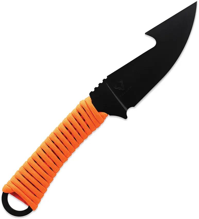 Toor Merlin Gut Hook Blaze - CPM154 Steel Gut Hook Blade With Blaze Orange Cord Wrapped Handle by Toor