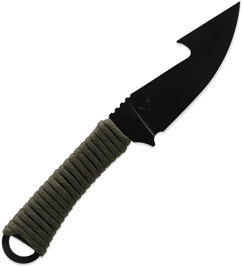 Toor Merlin Gut Hook Woodland Karsumba S Grey - CPM-154 Stainless Gut Hook Blade, Full Tang, Finger Ring by Toor