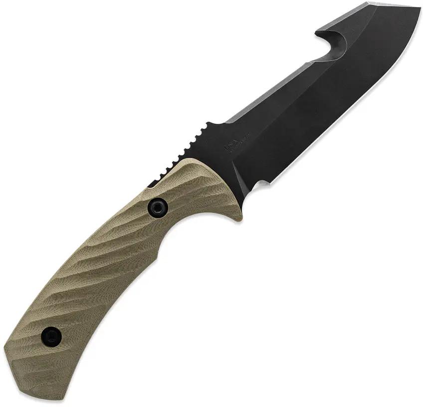 Toor Egress 2.0 Guthook Spitfire Green - CPM Cru-Wear Steel Guthook Blade With Green G10 Full Tang by Toor