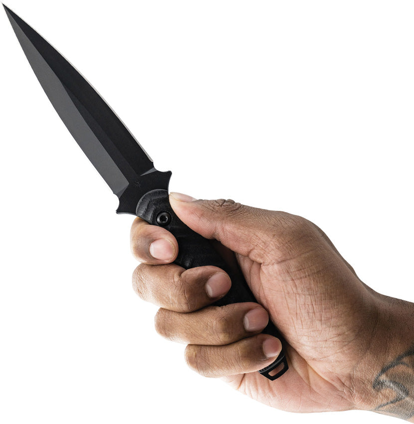 Toor Specter Fixed Blade Socom Black - CPM-M4 Dagger Blade With Black G10 Handle And Kydex Sheath by Toor