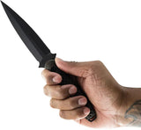 Toor Allied Specter - Fixed Blade CPM M4 Double Edge Dagger Blade, Gun-Kote Black Finish, Green Linen Micarta Handle by Toor
