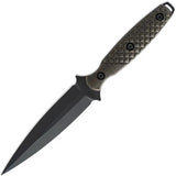 Toor Allied Specter - Fixed Blade CPM M4 Double Edge Dagger Blade, Gun-Kote Black Finish, Green Linen Micarta Handle by Toor