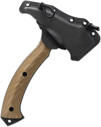 Toor F13 Tommy Omaha Tan - 9in Overall D2 Tool Steel Axe With 5.5in Black Stonewash Blade And Tan G10 Handle by Toor