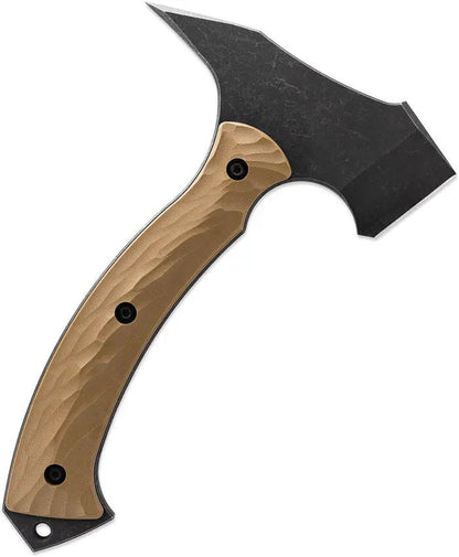 Toor F13 Tommy Omaha Tan - 9in Overall D2 Tool Steel Axe With 5.5in Black Stonewash Blade And Tan G10 Handle by Toor