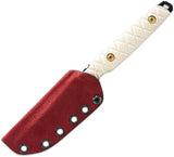 Toor Kingpin Medellin Fixed Blade - CPM-3V 4 Inch Tanto Blade With White Paper Micarta Handle And Extended Tang by Toor