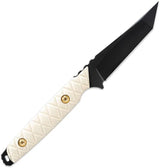 Toor Kingpin Medellin Fixed Blade - CPM-3V 4 Inch Tanto Blade With White Paper Micarta Handle And Extended Tang by Toor