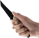 Toor Kingpin Medellin Fixed Blade - CPM-3V 4 Inch Tanto Blade With White Paper Micarta Handle And Extended Tang by Toor